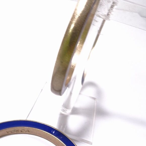 Gerard Yosca Enamel Brass two Way Bangle Bracelet NWOT 150 BLUE BRASS - Picture 14 of 15